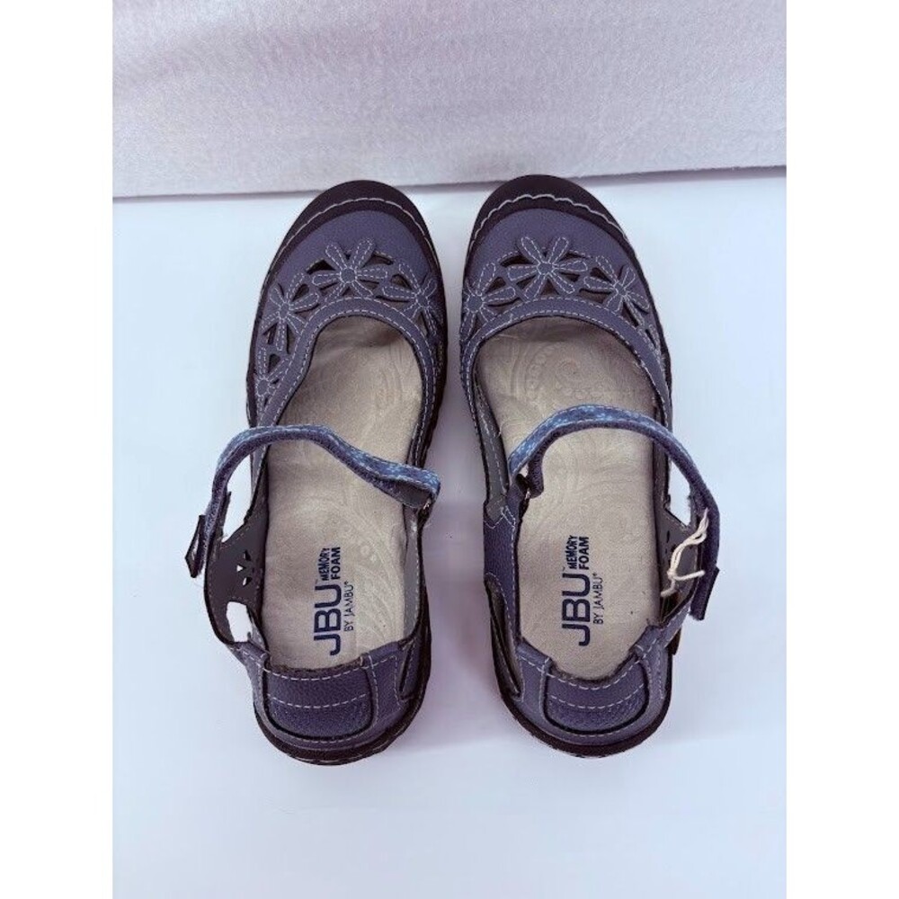 JBU Shoes  Women's 8M Wildflower Mary Jane Flat Navy Blue  Hook And Loop  NWT - Picture 6 of 8